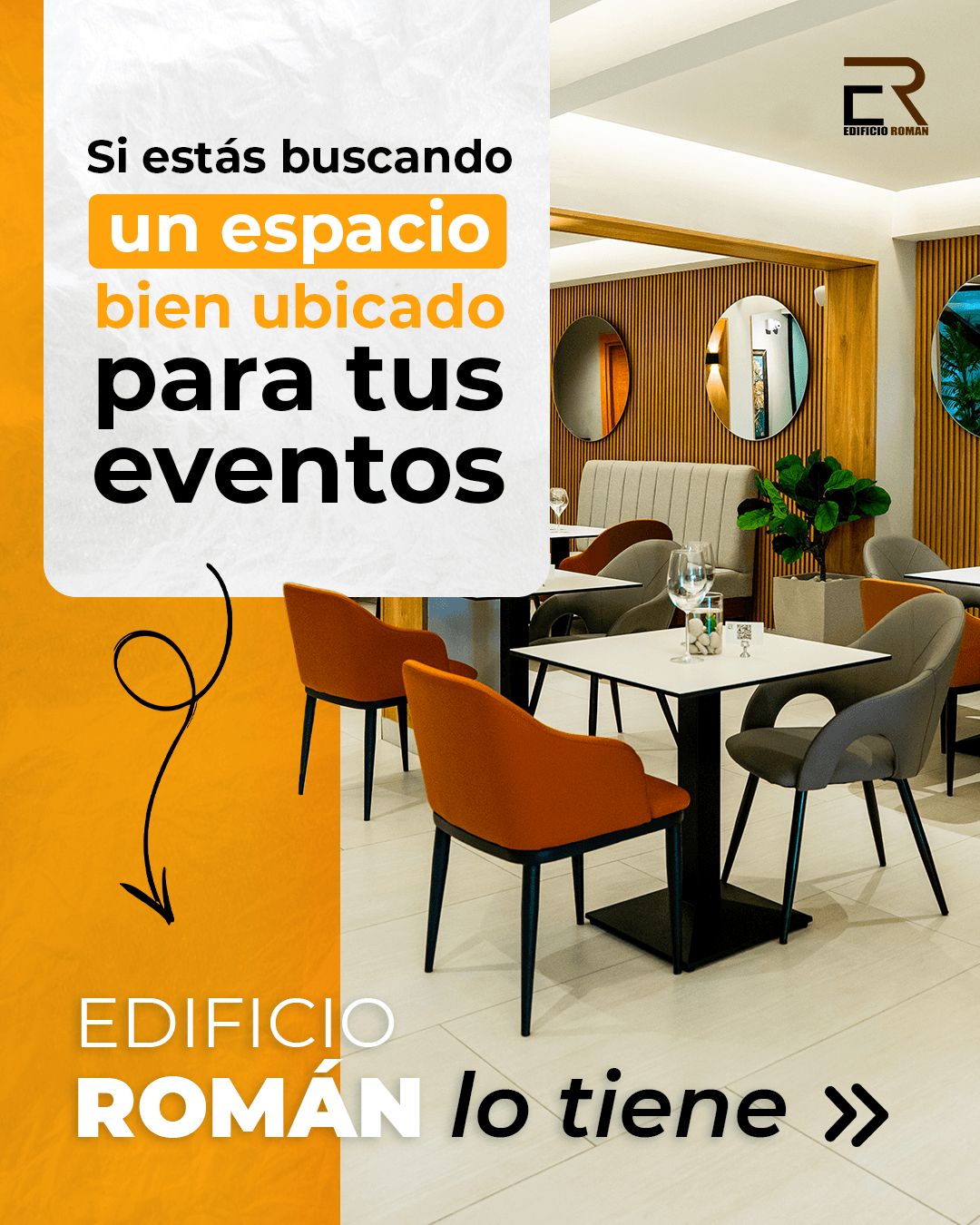 Salón Abierto para Actividades en Edificio Román